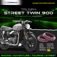 Load image into Gallery viewer, Fork Dust Seals Pair For Triumph Street Twin 900 (2019-2022) - CPD57-107 - CRANK1