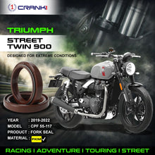 Load image into Gallery viewer, Fork Oil Seals Pair For Triumph Street Twin 900 (2019-2022) - CPF55-117 - CRANK1