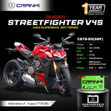 Load image into Gallery viewer, Battery For Ducati Streetfighter V4S - CB7B-BS - Factory Activated - CRANK1