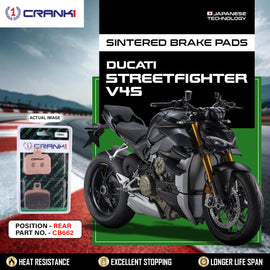 Sintered Brake Pads For Ducati Streetfighter V4S  - Rear - CB662 - 1 Set - CRANK1