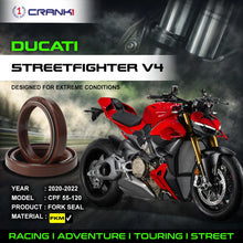 Load image into Gallery viewer, Fork Oil Seals Pair For Ducati Streetfighter V4 (2020-2022) - CPF55-120 - CRANK1