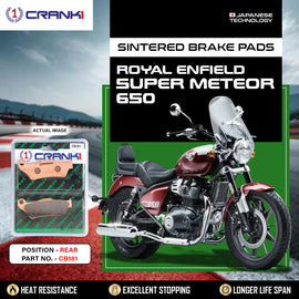 Sintered Brake Pads For Royal Enfield Super Meteor 650 - Rear - CB181 - 1 Set - CRANK1