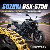 Chain For Suzuki GSX-S750 (2017 Onwards) - 525 Pitch x 114 Links Gold (ZVMX) - CRANK1