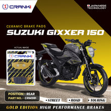 Load image into Gallery viewer, Ceramic Brake Pad For Suzuki Gixxer 150 - Rear - CRM281 - 1 Set - CRANK1
