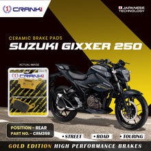 Load image into Gallery viewer, Ceramic Brake Pad For Suzuki Gixxer 250 - Rear - CRM359 - 1 Set - CRANK1