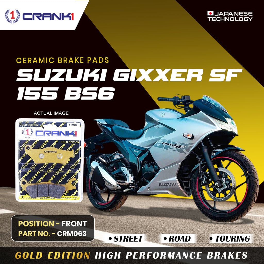 Ceramic Brake Pad For Suzuki Gixxer SF 155 BS6 - Front - CRM063 - 1 Set - CRANK1