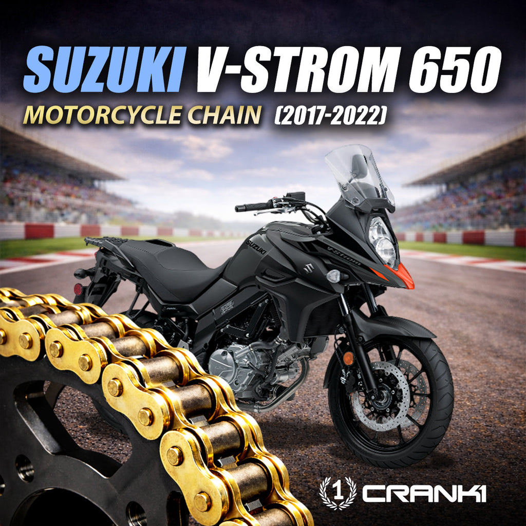 Chain For Suzuki V-Strom 650 (2017-2022) - 525 Pitch x 124 Links Gold (ZVMX) - CRANK1