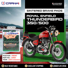 Load image into Gallery viewer, Sintered Brake Pads For Royal Enfield Thunderbird 350/500Â (2013 Onwards)  - Front - CB181 - 1 Set - CRANK1