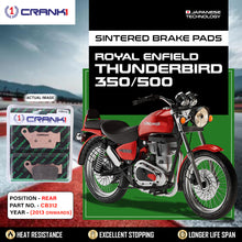 Load image into Gallery viewer, Sintered Brake Pads For Royal Enfield Thunderbird 350/500 (2013 Onwards) - Rear - CB312 - 1 Set - CRANK1