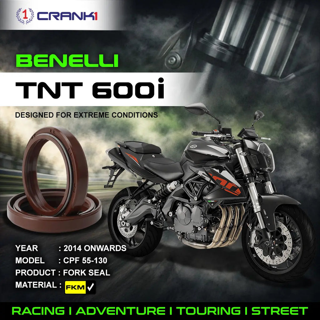Fork Oil Seals Pair For Benelli TNT 600i (2014 Onwards) - CPF55-130 - CRANK1