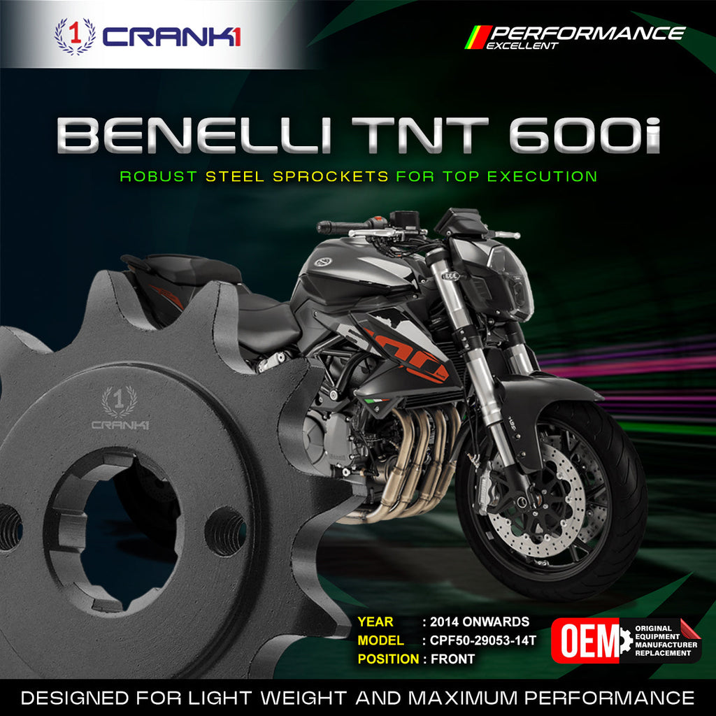Sprocket For Benelli TNT 600i (2014 Onwards) - Front - CPF50-29053-14T - CRANK1