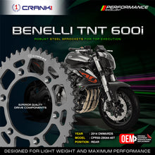 Load image into Gallery viewer, Sprocket For Benelli TNT 600i (2014 Onwards) - Rear - CPR50-29044-46T - CRANK1