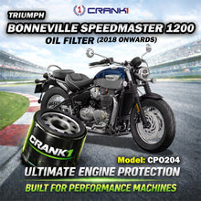 Load image into Gallery viewer, Oil Filter For Triumph Bonneville Speedmaster 1200 (2018 Onwards) - CPO204 - CRANK1