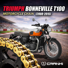Load image into Gallery viewer, Chain For Triumph Bonneville T100 (2008-2015) - 525 Pitch x 104 Links Gold (ZVMX) - CRANK1