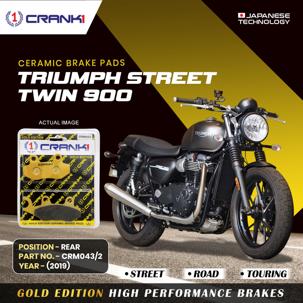 Ceramic Brake Pad For Triumph Street Twin 900 (2019) - Rear - CRM043/2 - 1 Set - Crank1