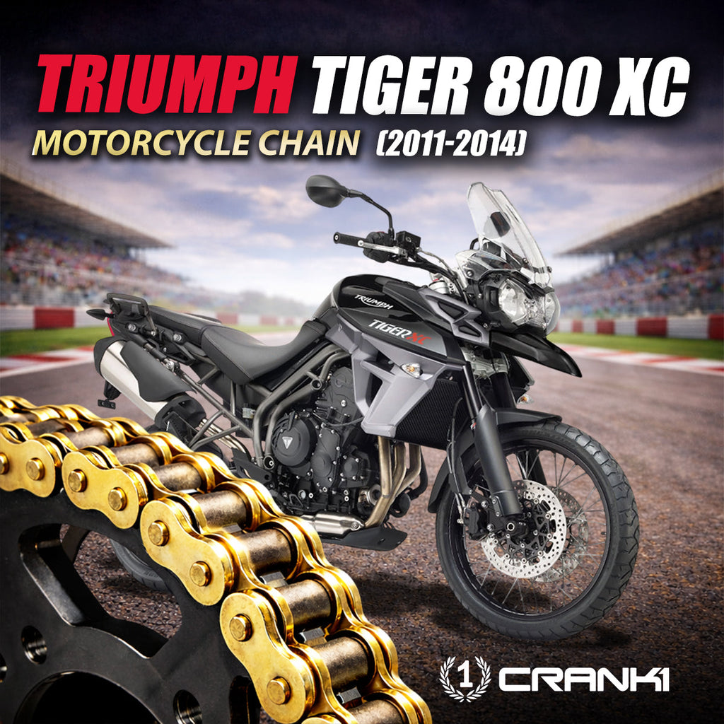 Chain For Triumph Tiger 800 XC (2011-2014) - 525 Pitch x 124 Links Gold (ZVMX) - CRANK1