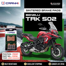 Load image into Gallery viewer, Sintered Brake Pads For Benelli TRK 502 (2021 Onwards) - Front - CB706 - 2 Sets - CRANK1
