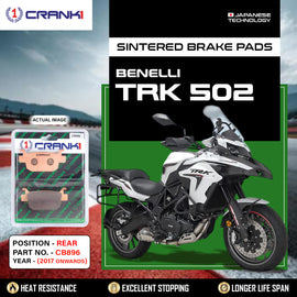 Sintered Brake Pads For Benelli TRK 502 (2017 Onwards) - Rear - CB896 - 1 Set  - CRANK1