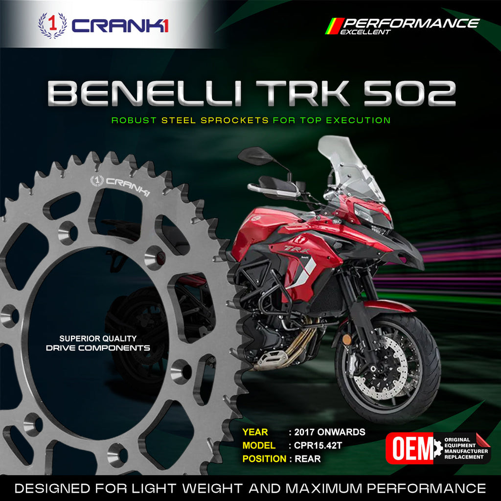 Sprocket For Benelli TRK 502 (2017 Onwards) - Rear - CPR15.42T - CRANK1