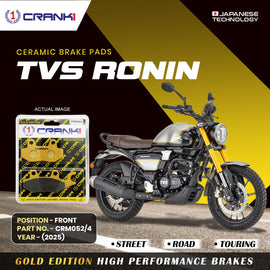 Ceramic Brake Pad For TVS Ronin (2025) - Front - CRM052/4 - 1 Set - Crank1