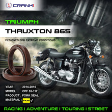 Load image into Gallery viewer, Fork Oil Seals Pair For Triumph Thruxton 865 (2014-2016) - CPF55-117 - CRANK1