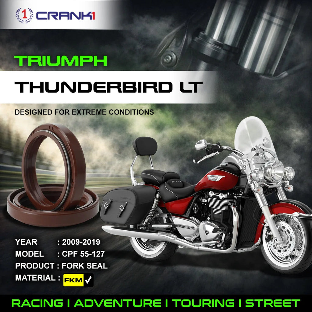 Fork Oil Seals Pair For Triumph Thunderbird LT (2009-2019) - CPF55-127 - CRANK1