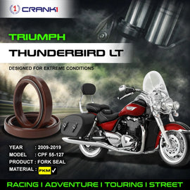 Fork Oil Seals Pair For Triumph Thunderbird LT (2009-2019) - CPF55-127 - CRANK1