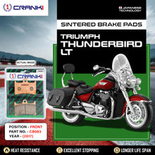 Load image into Gallery viewer, Sintered Brake Pads For Triumph Thunderbird LT (2017) - Front - CB083 - 2 Sets - CRANK1