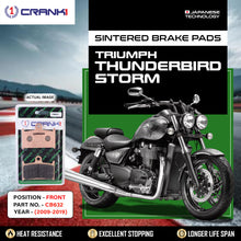 Load image into Gallery viewer, Sintered Brake Pads For Triumph Thunderbird Storm (2009-2019) - Front - CB632 - 2 Sets - CRANK1