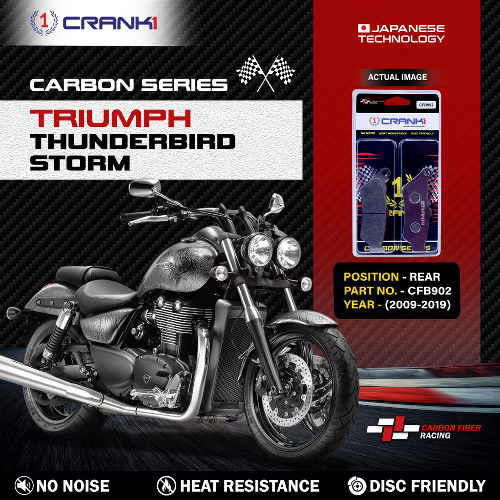Carbon Brake Pads For Triumph Thunderbird Storm (2009-2019) - Rear - CFB902 - 1 Set - CRANK1
