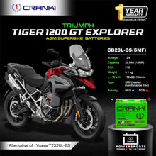 Load image into Gallery viewer, Battery For Triumph Tiger 1200 GT Explorer - CB20L-BS - Factory Activated - CRANK1