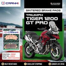 Load image into Gallery viewer, Sintered Brake Pads For Triumph Tiger 1200 GT Pro (2022 Onwards) - Front - CB744 - 2 Sets - CRANK1