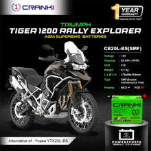 Load image into Gallery viewer, Battery For Triumph Tiger 1200 Rally Explorer - CB20L-BS - Factory Activated - CRANK1