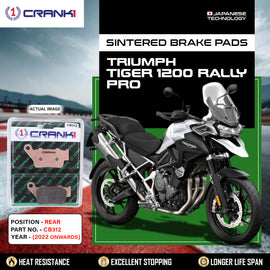 Sintered Brake Pads For Triumph Tiger 1200 Rally Pro (2022 Onwards) - Rear - CB312 - 1 Set - CRANK1