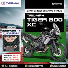 Load image into Gallery viewer, Sintered Brake Pads For Triumph Tiger 800 XC (2011-2017) - Rear - CB041 - 1 Set - CRANK1