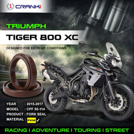 Fork Oil Seals Pair For Triumph Tiger 800 XC (2015-2017) - CPF55-114 - CRANK1