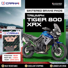 Load image into Gallery viewer, Sintered Brake Pads For Triumph Tiger 800 XRX (2015-2017) - Rear - CB041 - 1 Set - CRANK1