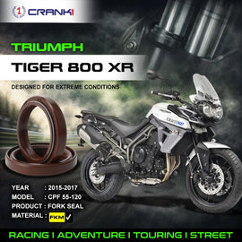 Fork Oil Seals Pair For Triumph Tiger 800 XR (2015-2017) - CPF55-120 - CRANK1