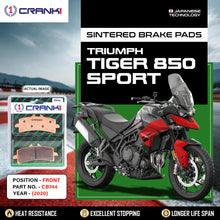 Load image into Gallery viewer, Sintered Brake Pads For Triumph Tiger 850 Sport (2020) - Front - CB744 - 2 Sets - CRANK1
