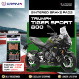 Sintered Brake Pads For Triumph Tiger Sport 800 (2025) - Front - CB706 - 2 Sets - CRANK1