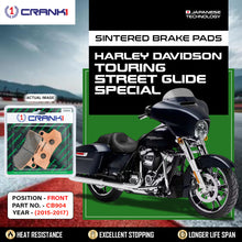 Load image into Gallery viewer, Sintered Brake Pads For Harley Davidson Touring Street Glide Special (2015-2017) - Front - CB904 - 2 Sets - CRANK1