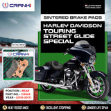 Sintered Brake Pads For Harley Davidson Touring Street Glide SpecialÂ (2015-2017) - Rear - CB904 - 1 Set - CRANK1