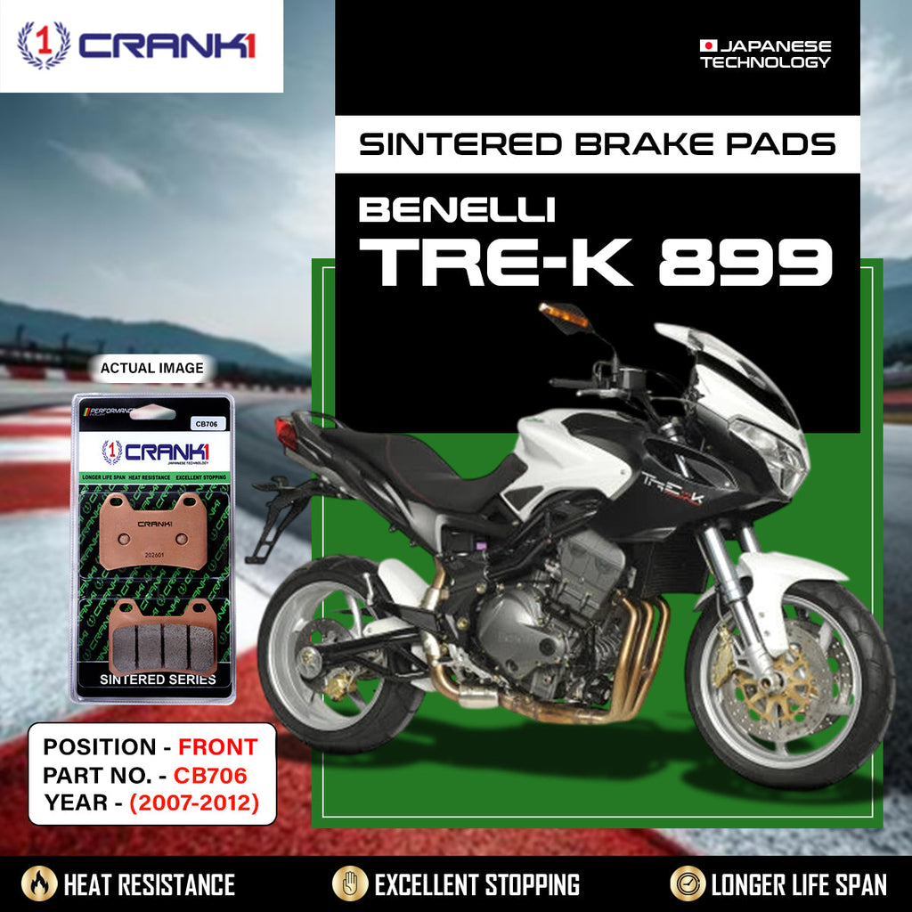 Sintered Brake Pads For Benelli Tre-K 899 (2007-2012) - Front - CB706 - 2 Sets - CRANK1