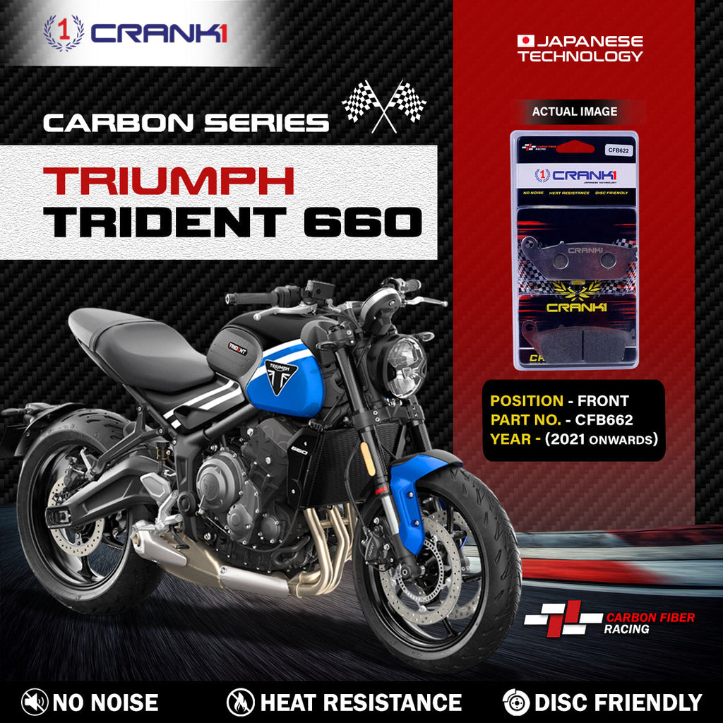 Carbon Brake Pads For Triumph Trident 660 (2021 Onwards) - Front - CFB622 - 2 Sets - CRANK1