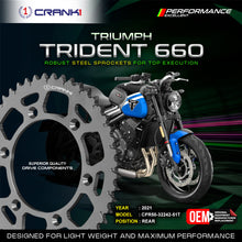Load image into Gallery viewer, Sprocket For Triumph Trident 660 (2021) - Rear - CPR50-32242-51T - CRANK1