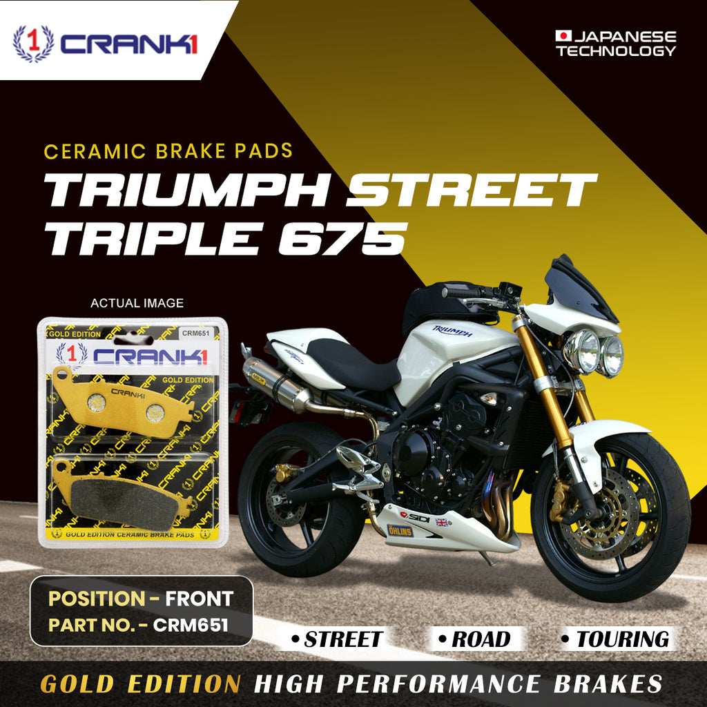 Ceramic Brake Pad For Triumph Street Triple 675 - Front - CRM651 - 2 Sets - CRANK1