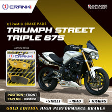Load image into Gallery viewer, Ceramic Brake Pad For Triumph Street Triple 675 - Front - CRM651 - 2 Sets - CRANK1