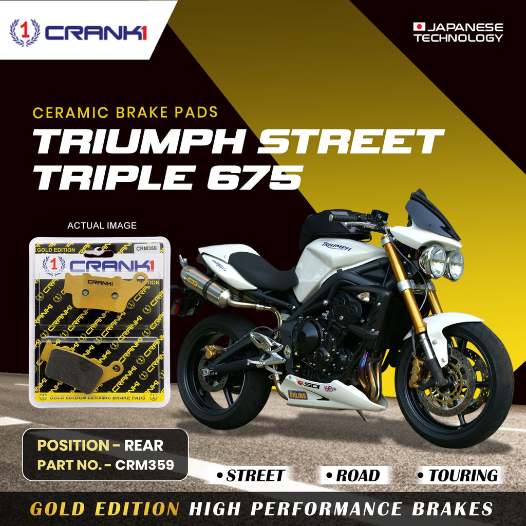 Ceramic Brake Pad For Triumph Street Triple 675 - Rear - CRM359 - 1 Set - CRANK1