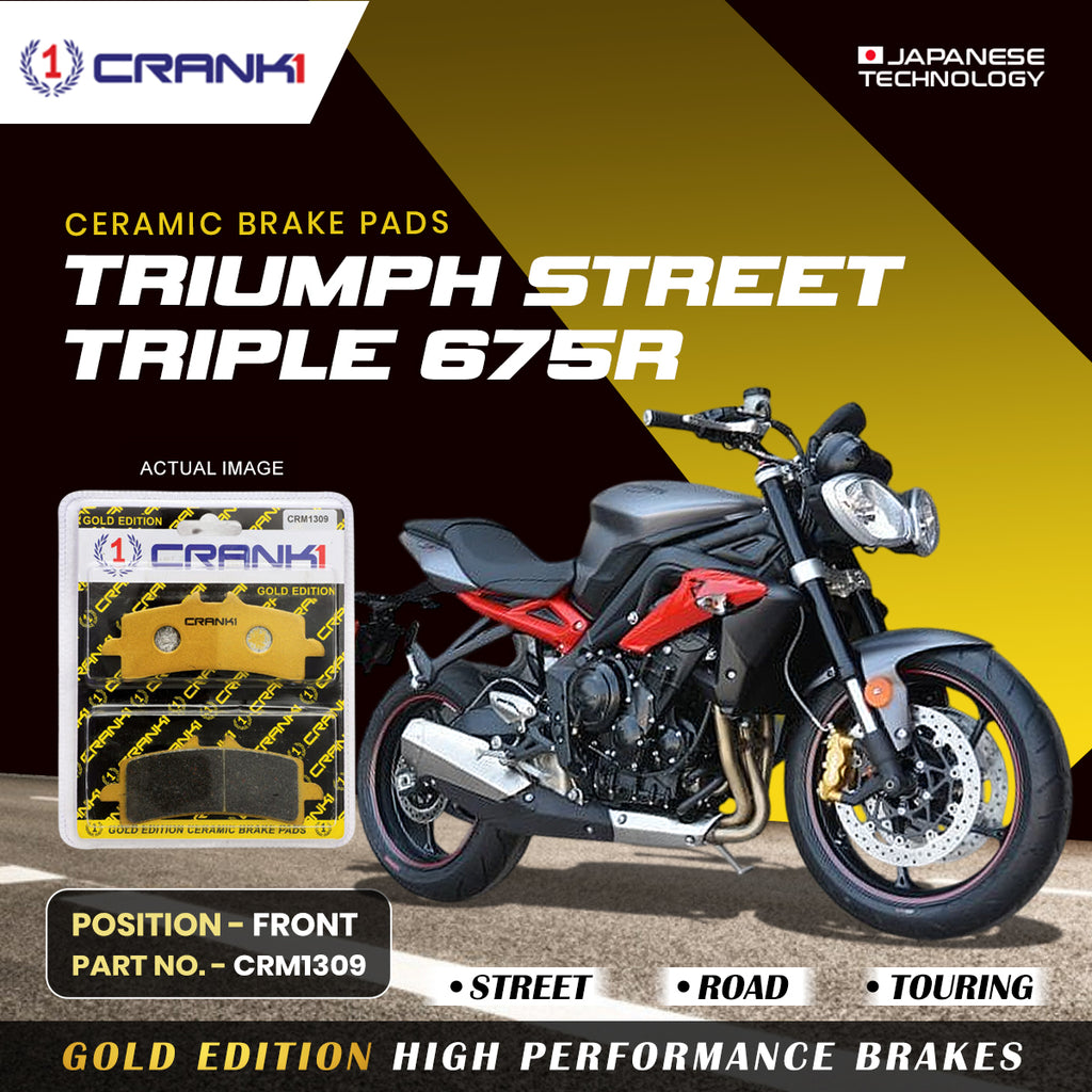 Ceramic Brake Pad For Triumph Street Triple 675R - Front - CRM1309 - 2 Sets - CRANK1