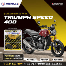 Load image into Gallery viewer, Ceramic Brake Pad For Triumph Speed 400 - Rear - CRM359 - 1 Set - CRANK1
